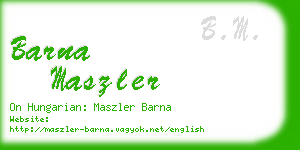 barna maszler business card